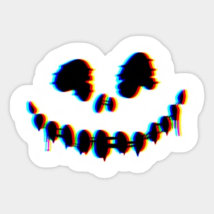 Creepy Glitch Skull Sticker